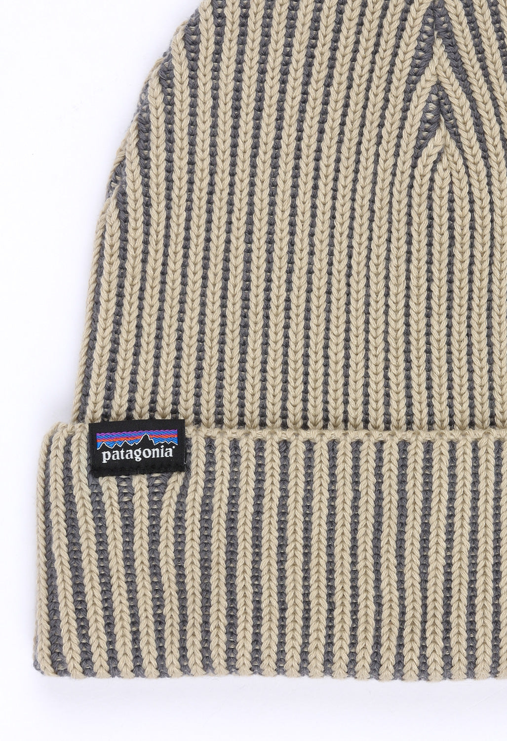 Patagonia Fishermans Rolled Beanie - Contrast Stripe / Weathered Stone