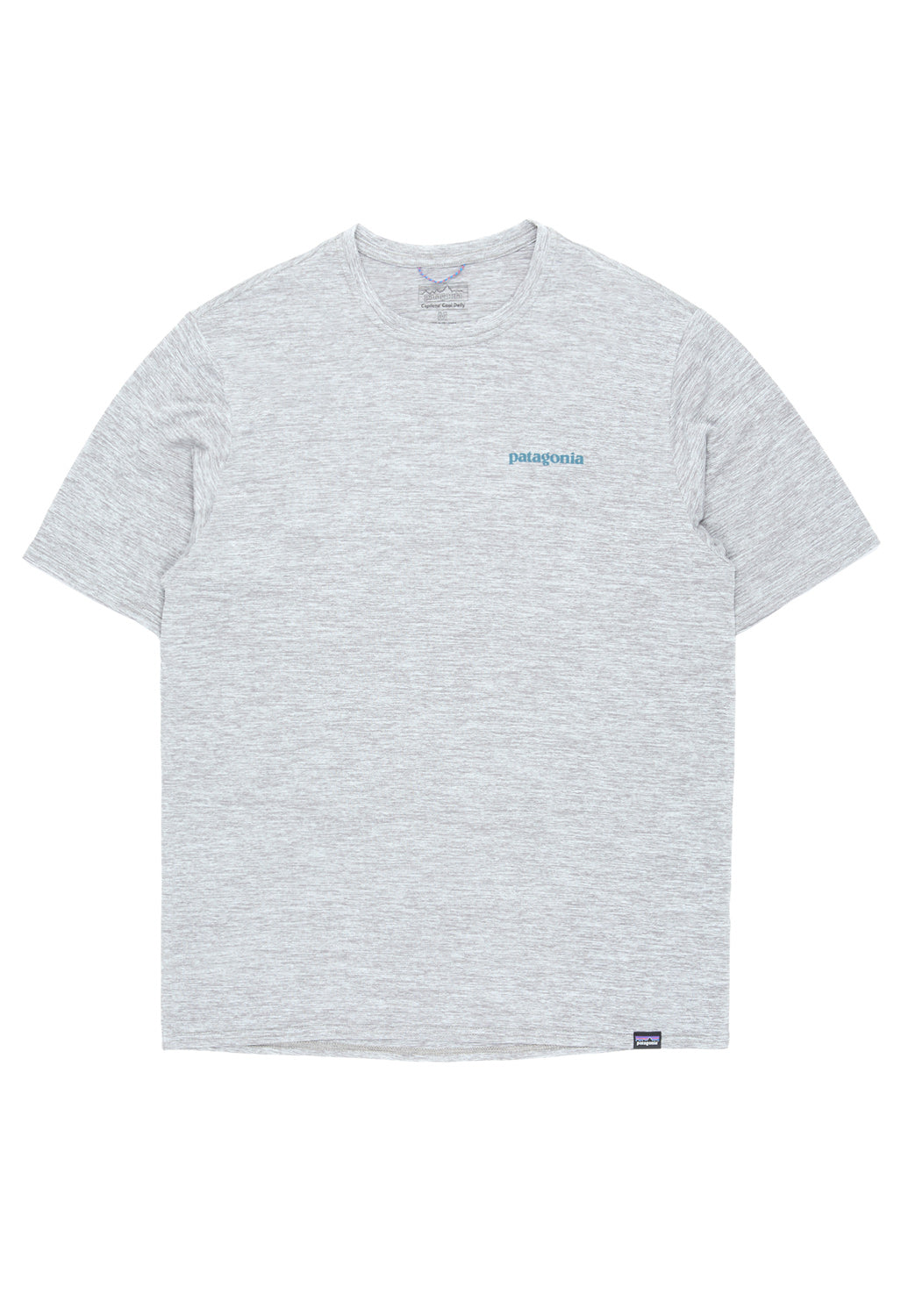 Patagonia Cap Cool Daily Graphic Men s Tee Feather Grey Abalone Waters Logo