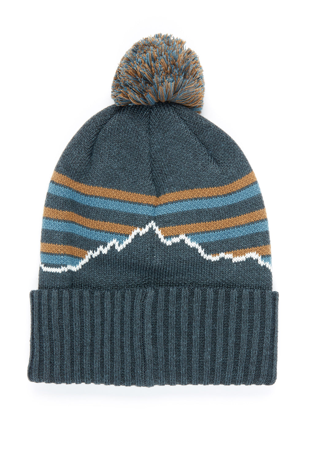 Patagonia Powder Town Beanie - Fitz-Roy Stripe: Smolder Blue
