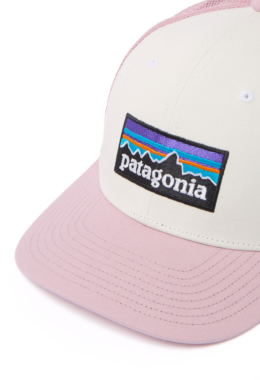 Patagonia P-6 Logo Trucker Hat - White / Quiet Violet