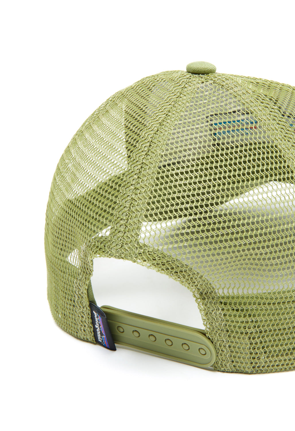 Patagonia P-6 Logo LoPro Trucker Hat - White / Buckhorn Green