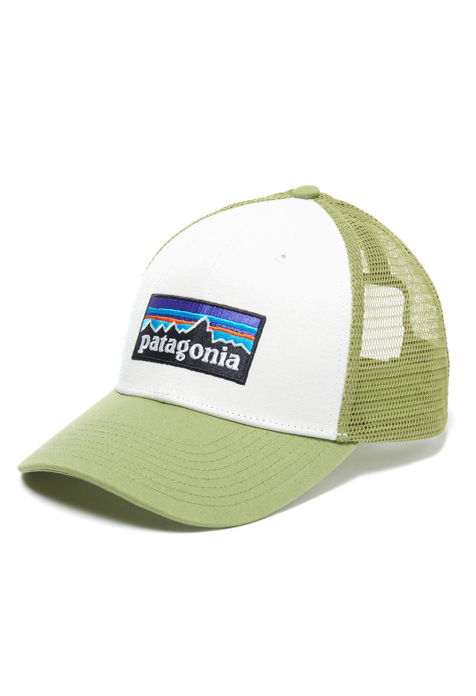 Patagonia P-6 Logo LoPro Trucker Hat - White / Buckhorn Green