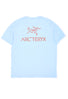 Arc'teryx Men's SL Cotton Bird Word Short Sleeved T-Shirt - Alpine Blue / Stone Red