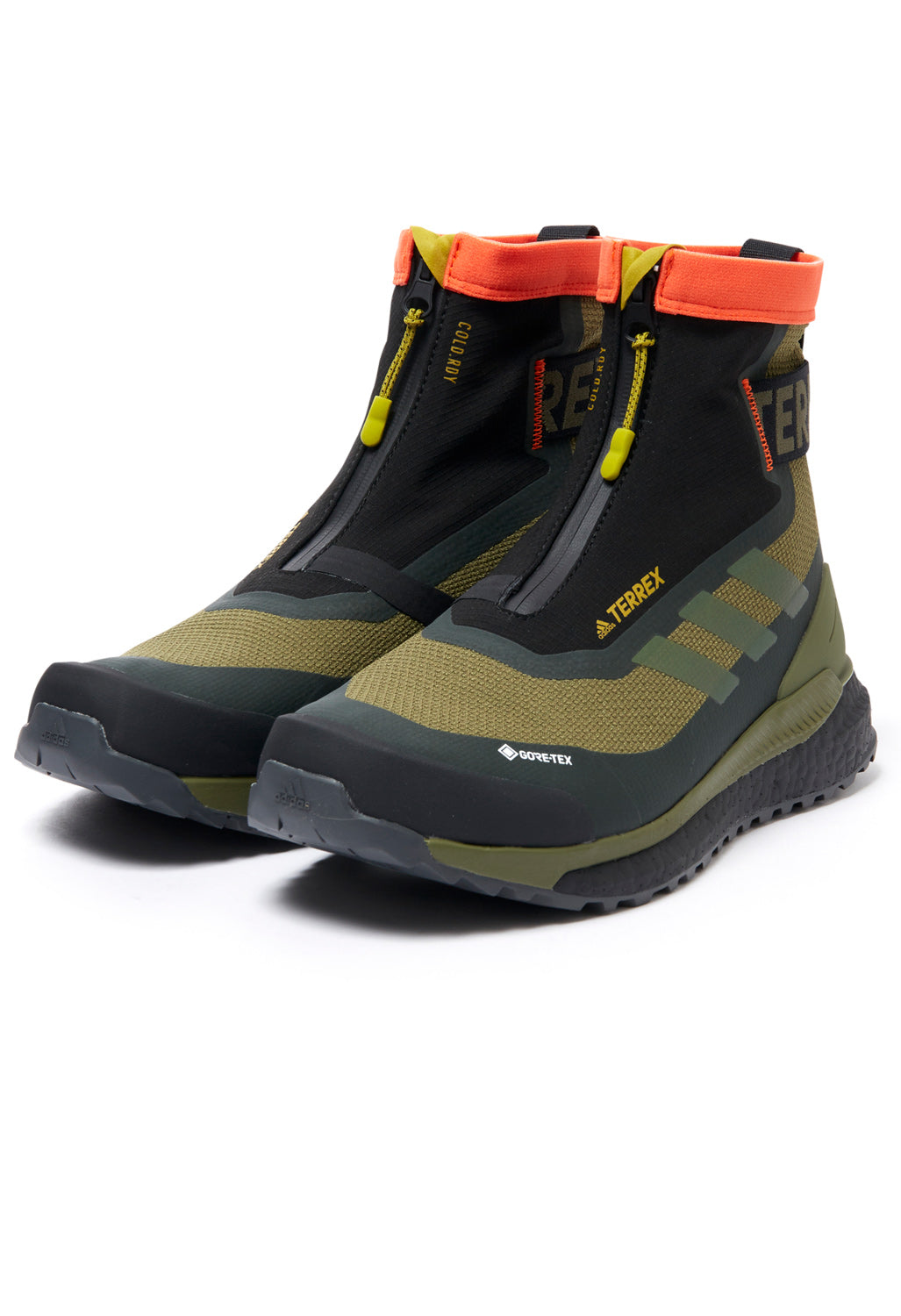adidas Terrex Free Hiker COLD.RDY Men's Boots - Focus Olive/Pulse Olive/Impact Orange