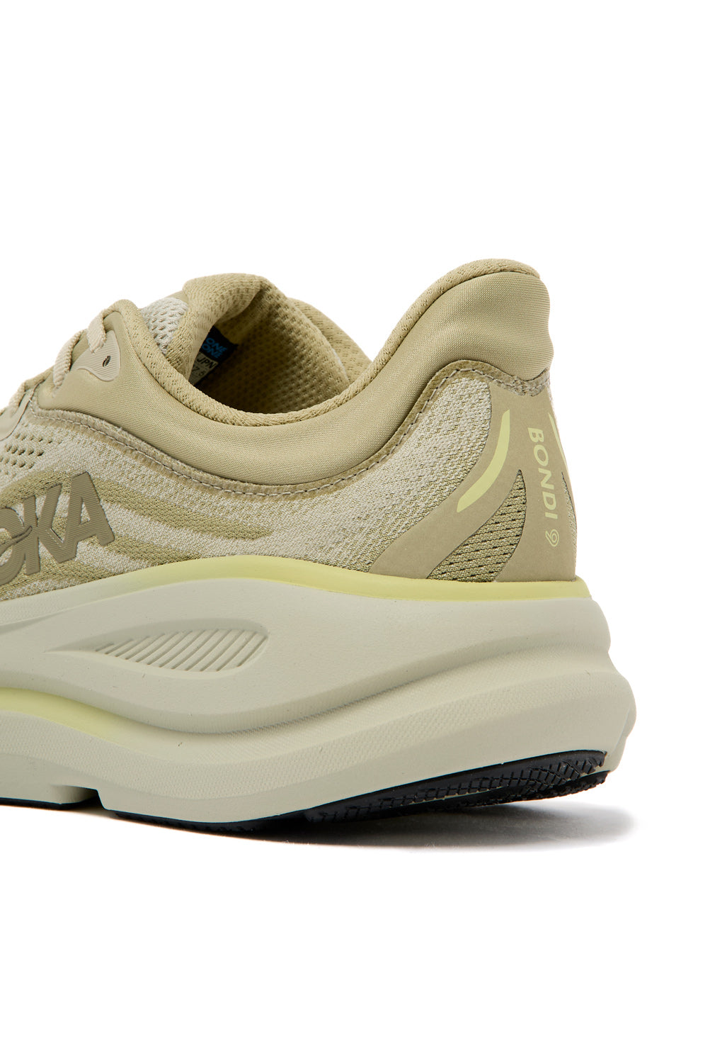 Hoka Men's Bondi 9 Trainers - Grassland / Oyster Mushroom