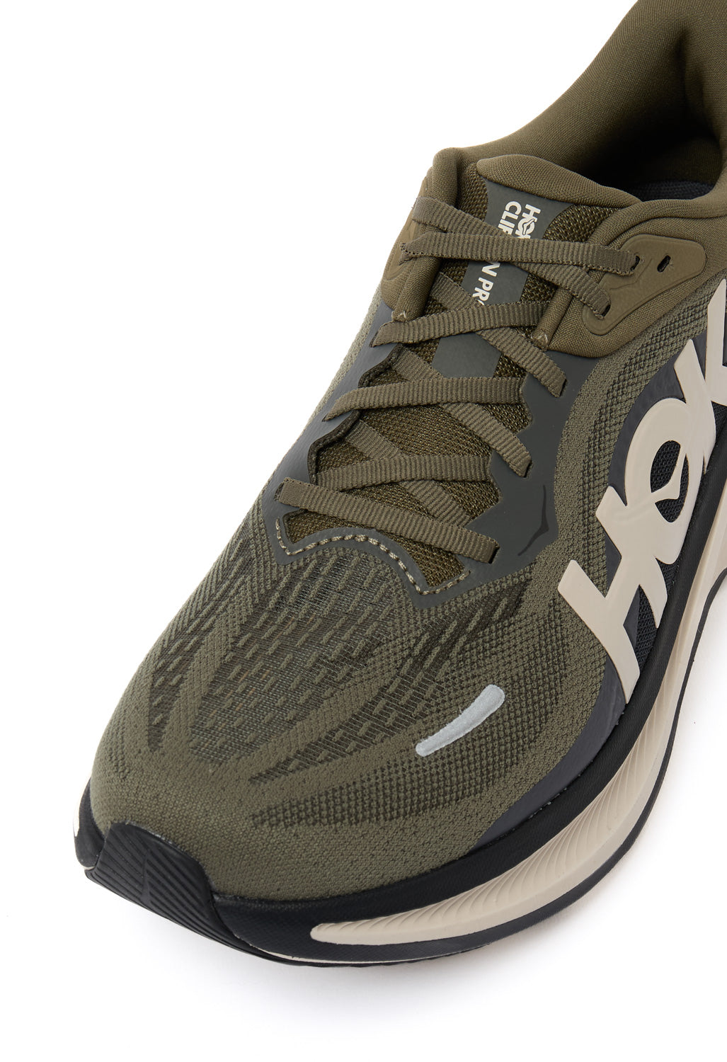 Hoka Men's Clifton Pro Trainers - Antique Olive / River Rock Grey