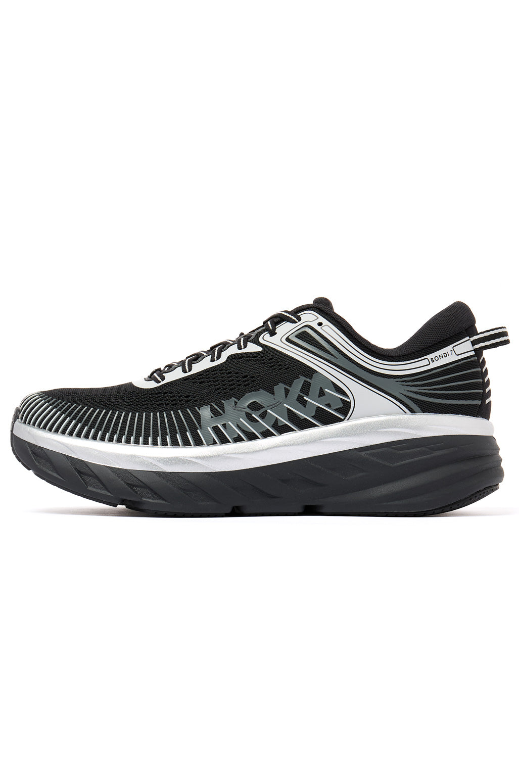 Hoka Men's Bondi 7 Trainers - Black / Stardust