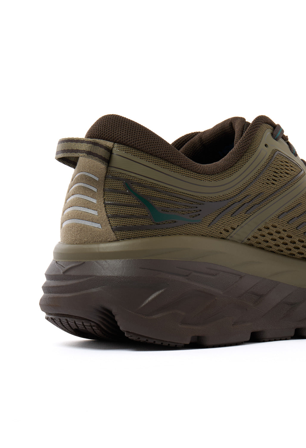 Hoka Men's Bondi 7 Trainers - Antique Olive / Cast Iron
