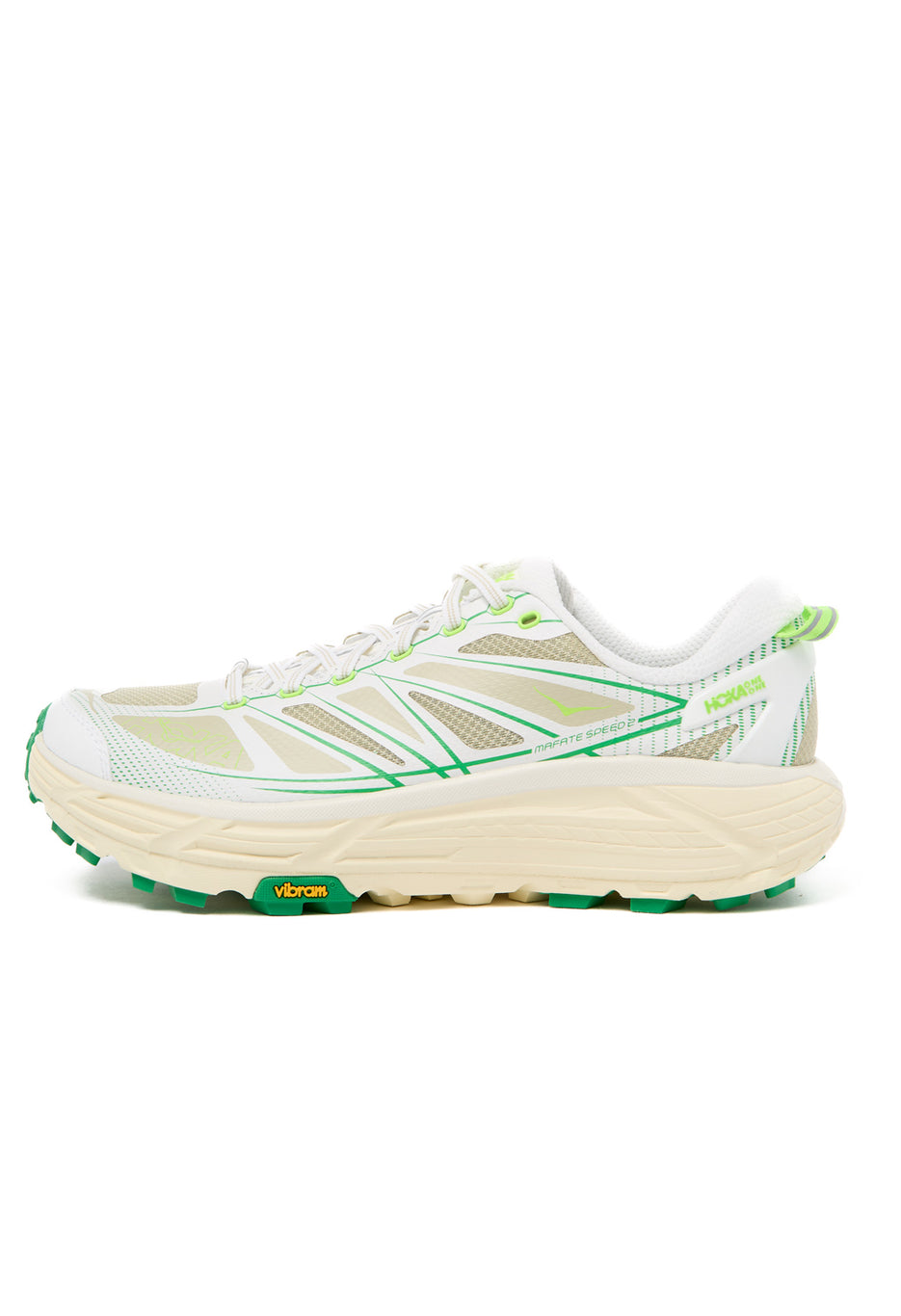 Hoka Mafate Speed 2 Trainers - White / Fresh Cut Grass