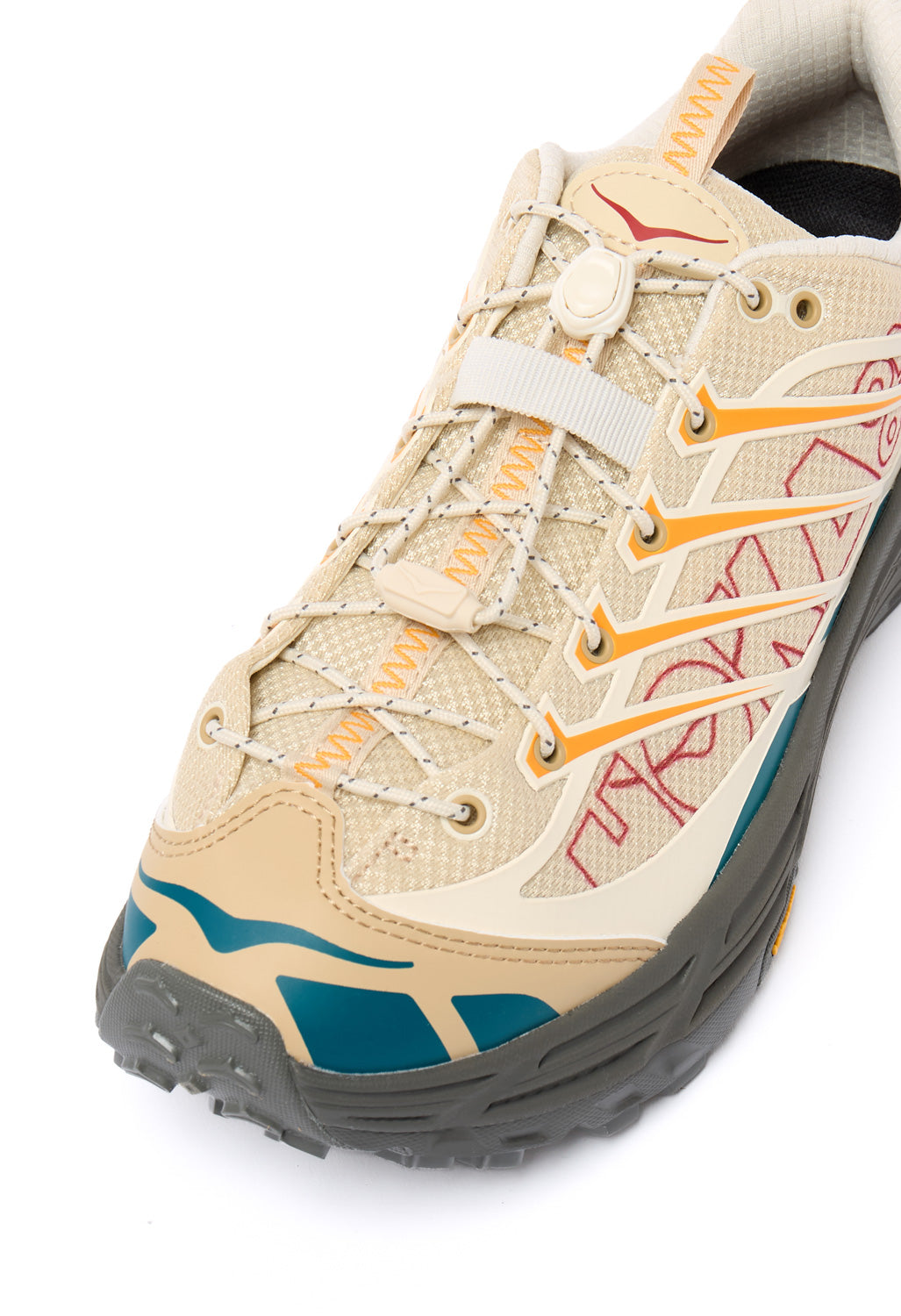 Hoka Mafate Three2 Wordmark Trainers - Cream / Khaki