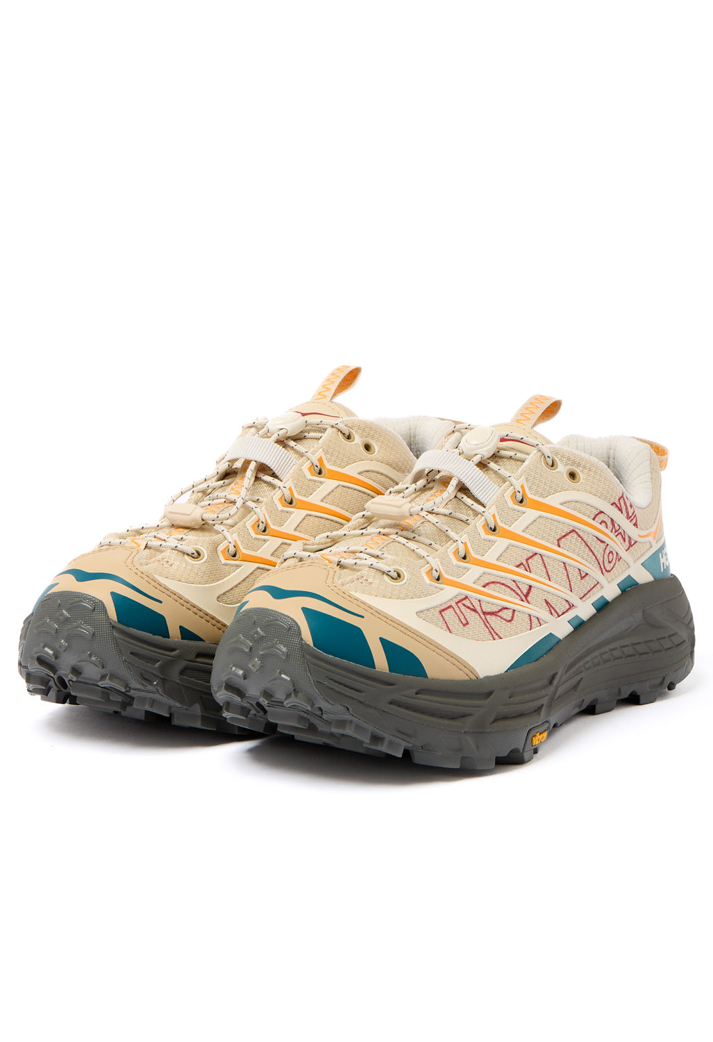 Hoka Mafate Three2 Wordmark Trainers - Cream / Khaki