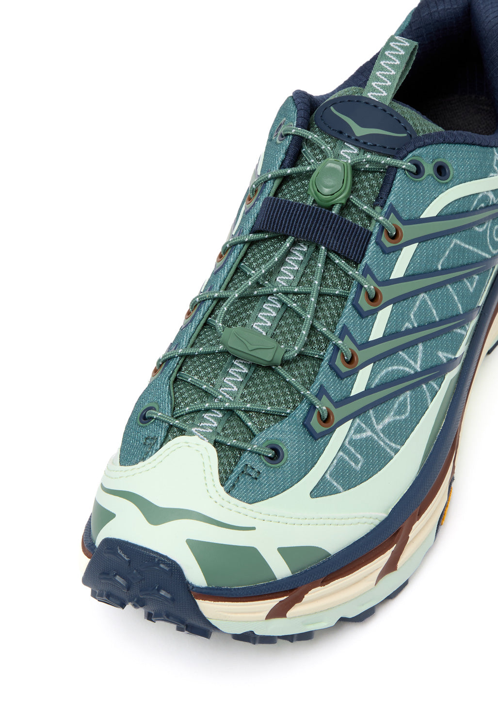 Hoka Mafate Three2 Wordmark Trainers - Fern / Varsity Navy