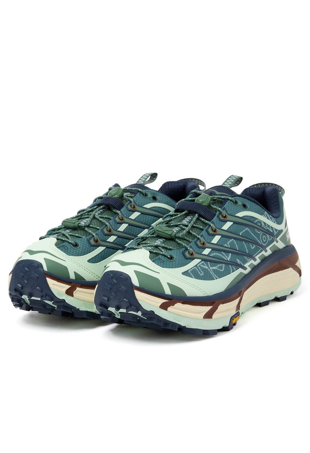 Hoka Mafate Three2 Wordmark Trainers - Fern / Varsity Navy