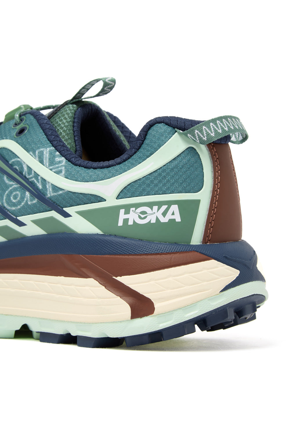 Hoka Mafate Three2 Wordmark Trainers - Fern / Varsity Navy