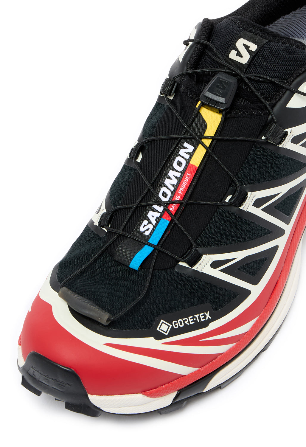 Salomon XT-6 GTX Trainers - Black / Flame Scarlet / Vanilla Ice