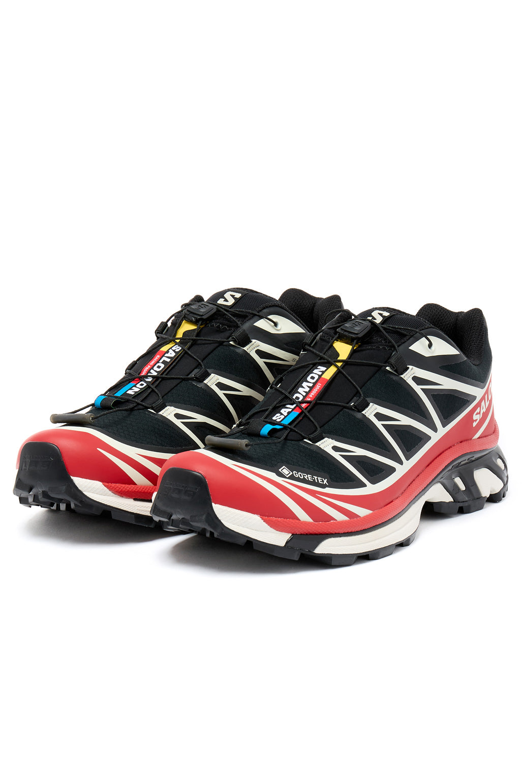 Salomon XT-6 GTX Trainers - Black / Flame Scarlet / Vanilla Ice