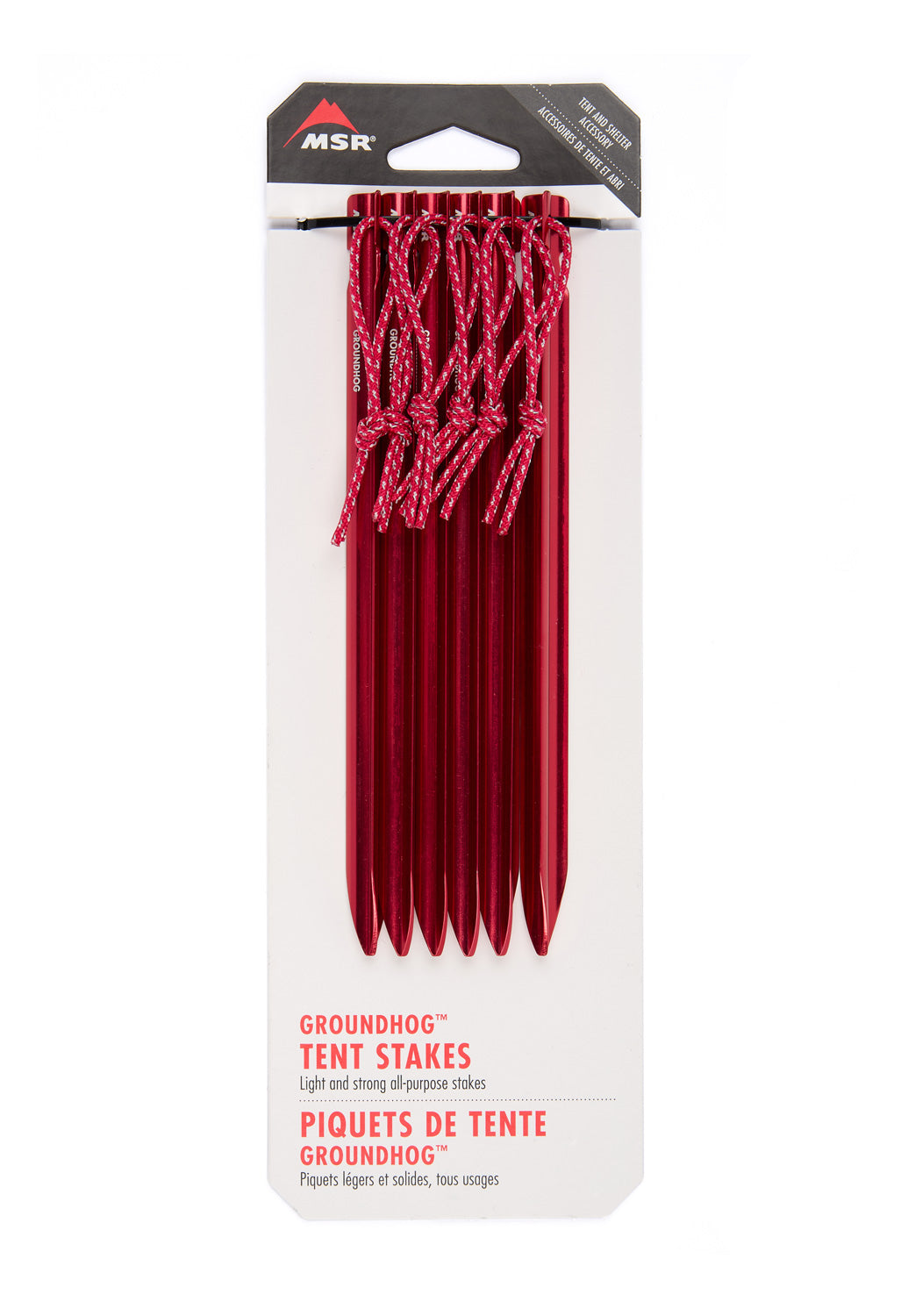 MSR Groundhog Tent Stakes - 6pk - Red