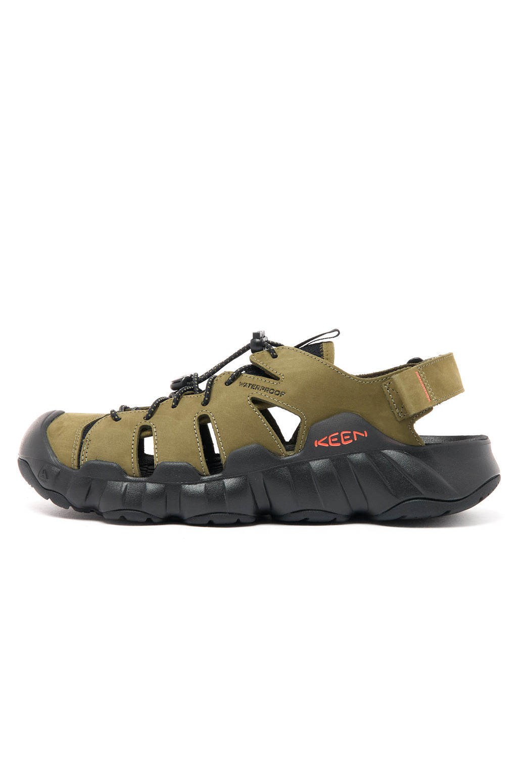 Keen Men's Hyperport Fisherman Leather Sandals - Dark Olive / Black