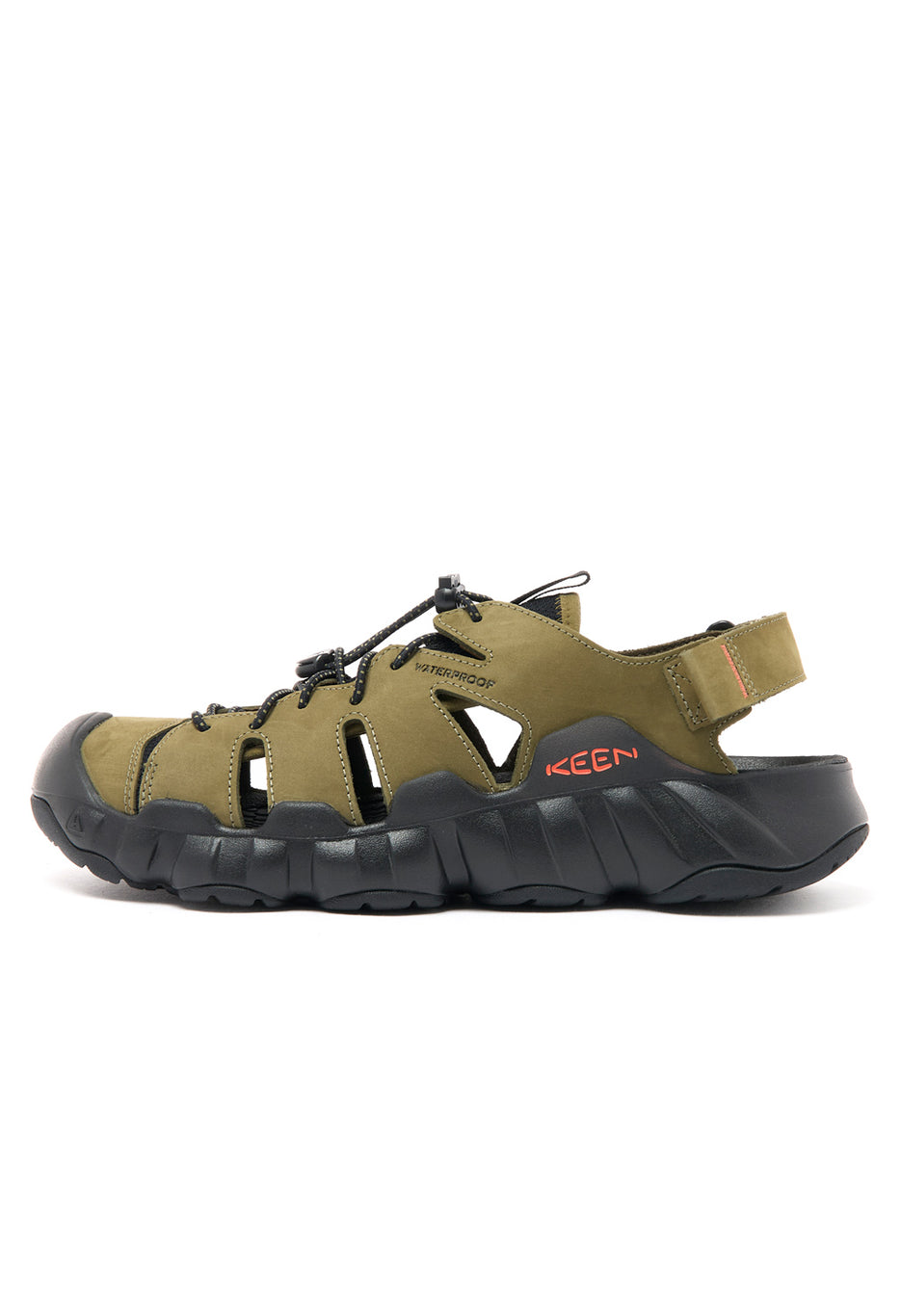 Keen Men's Hyperport Fisherman Leather Sandals - Dark Olive / Black