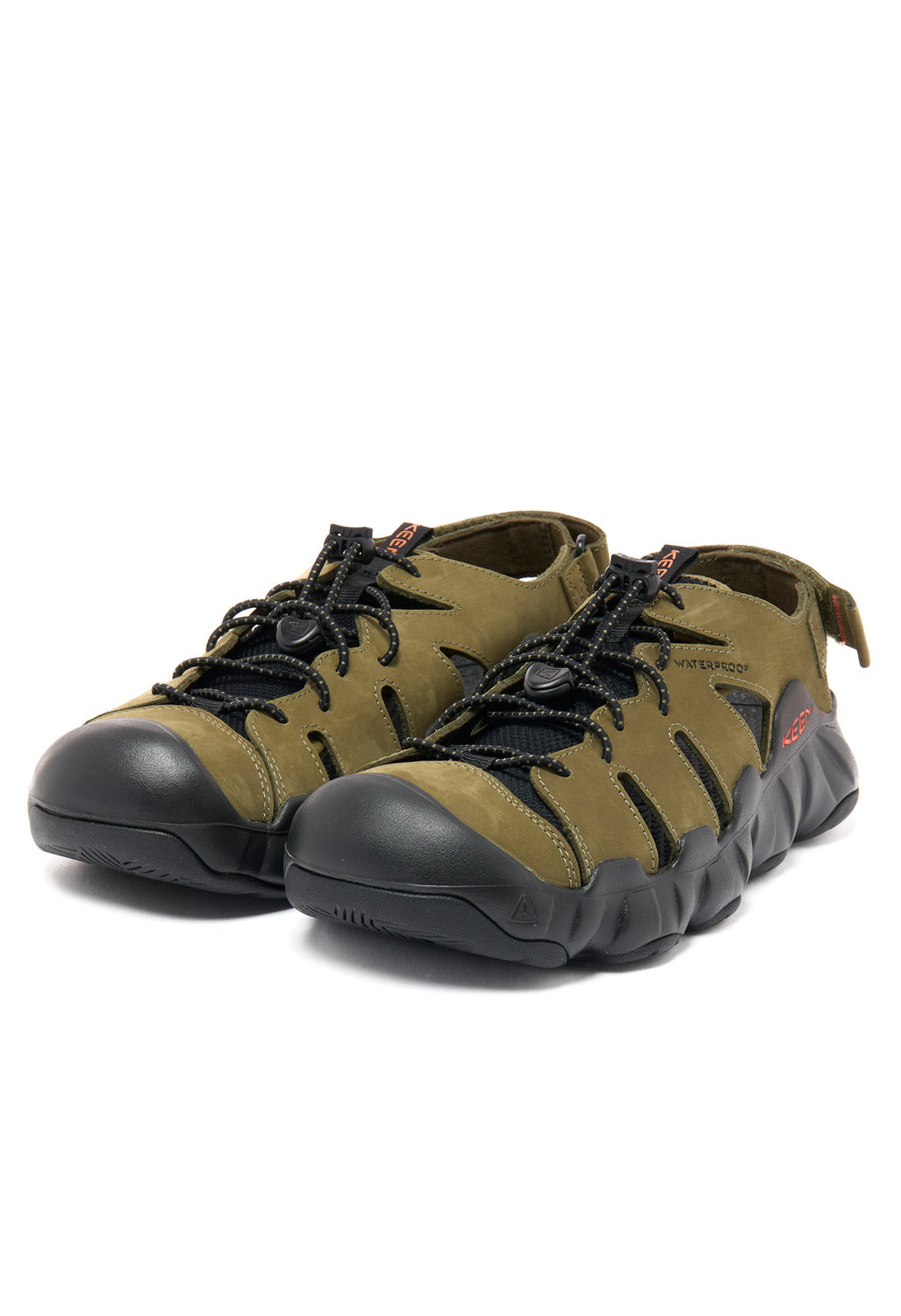 Keen Men's Hyperport Fisherman Leather Sandals - Dark Olive / Black
