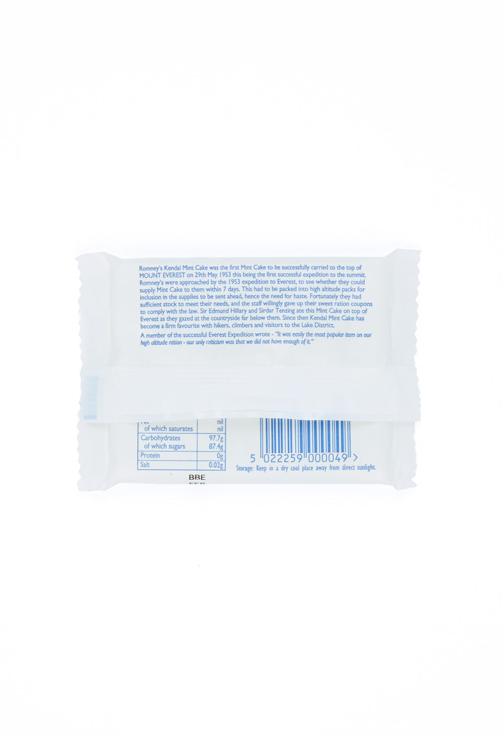 Romneys Kendal Mint Cake 85g Bar - White