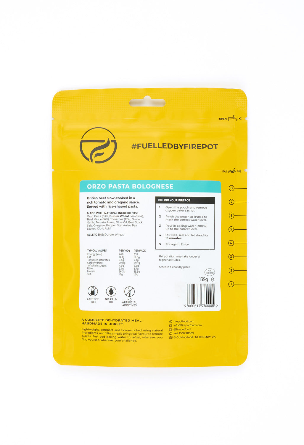 Firepot Orzo Pasta Bolognese - Reg 135g