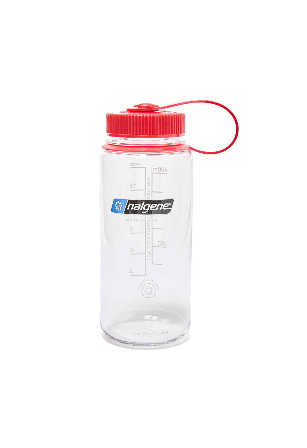 Nalgene Tritan Wide Mouth Sustain Clear Red Cap