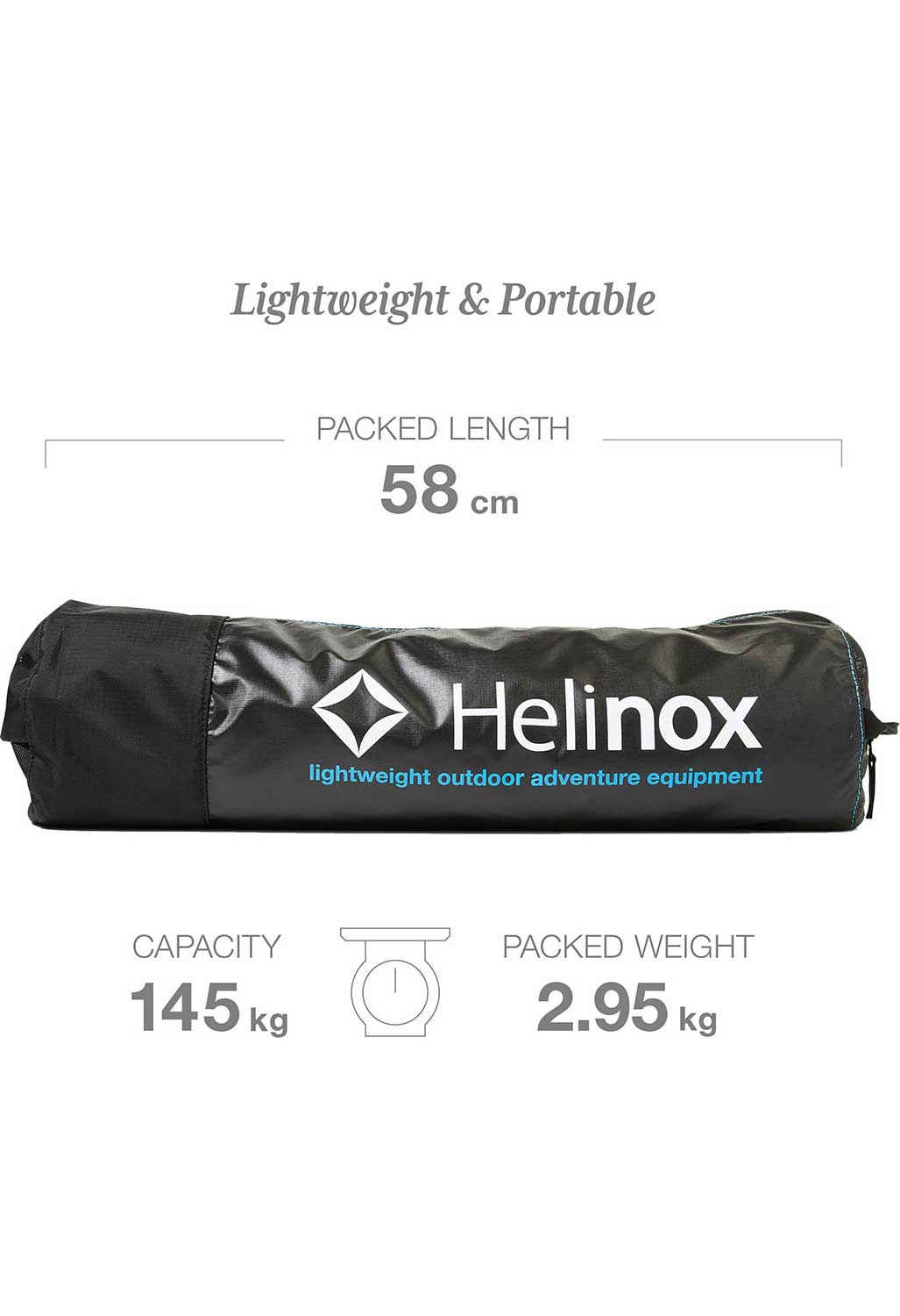 Helinox Cot Max Convertible Cot - Black/Blue