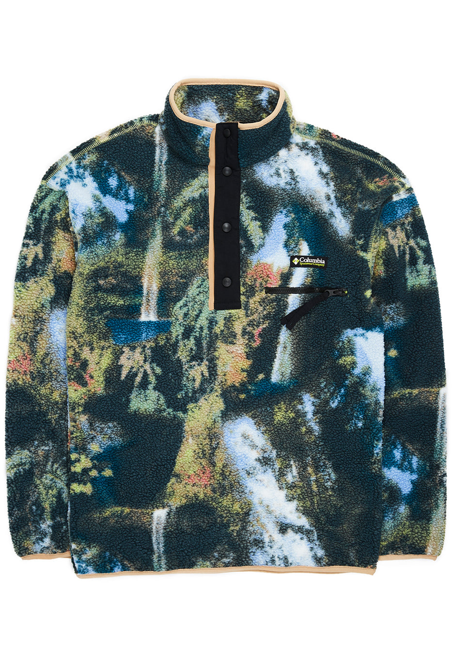 Columbia Men's Helvetia Half Snap Fleece - Napa Green Chasing Falls Print