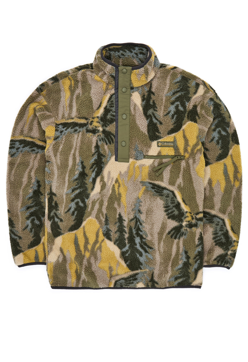 Columbia Men's Helvetia™ II Printed Half Snap Fleece - Stone Green Soarin