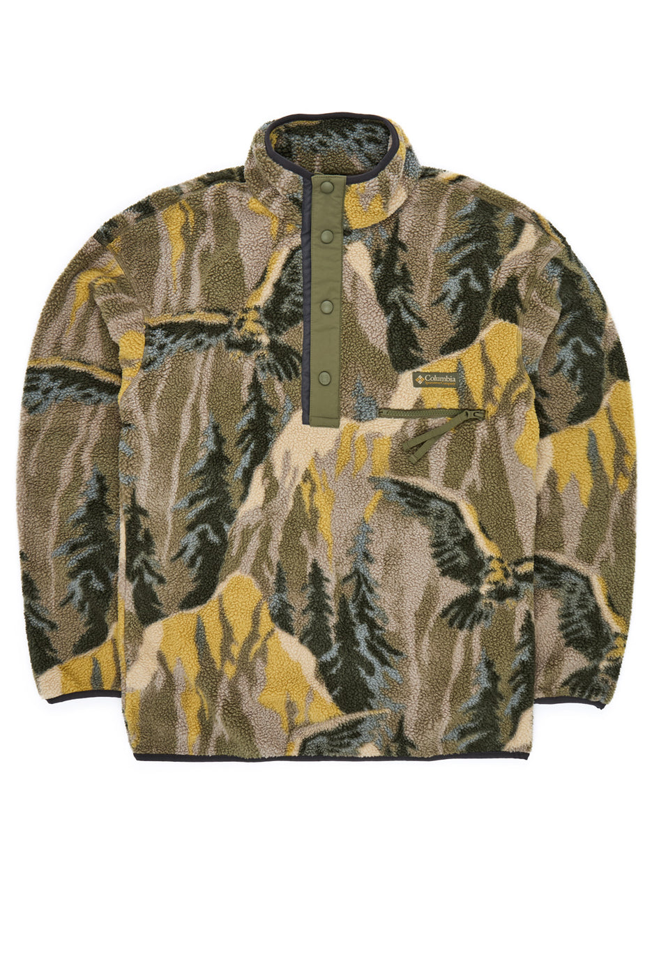 Columbia Men's Helvetia™ II Printed Half Snap Fleece - Stone Green Soarin