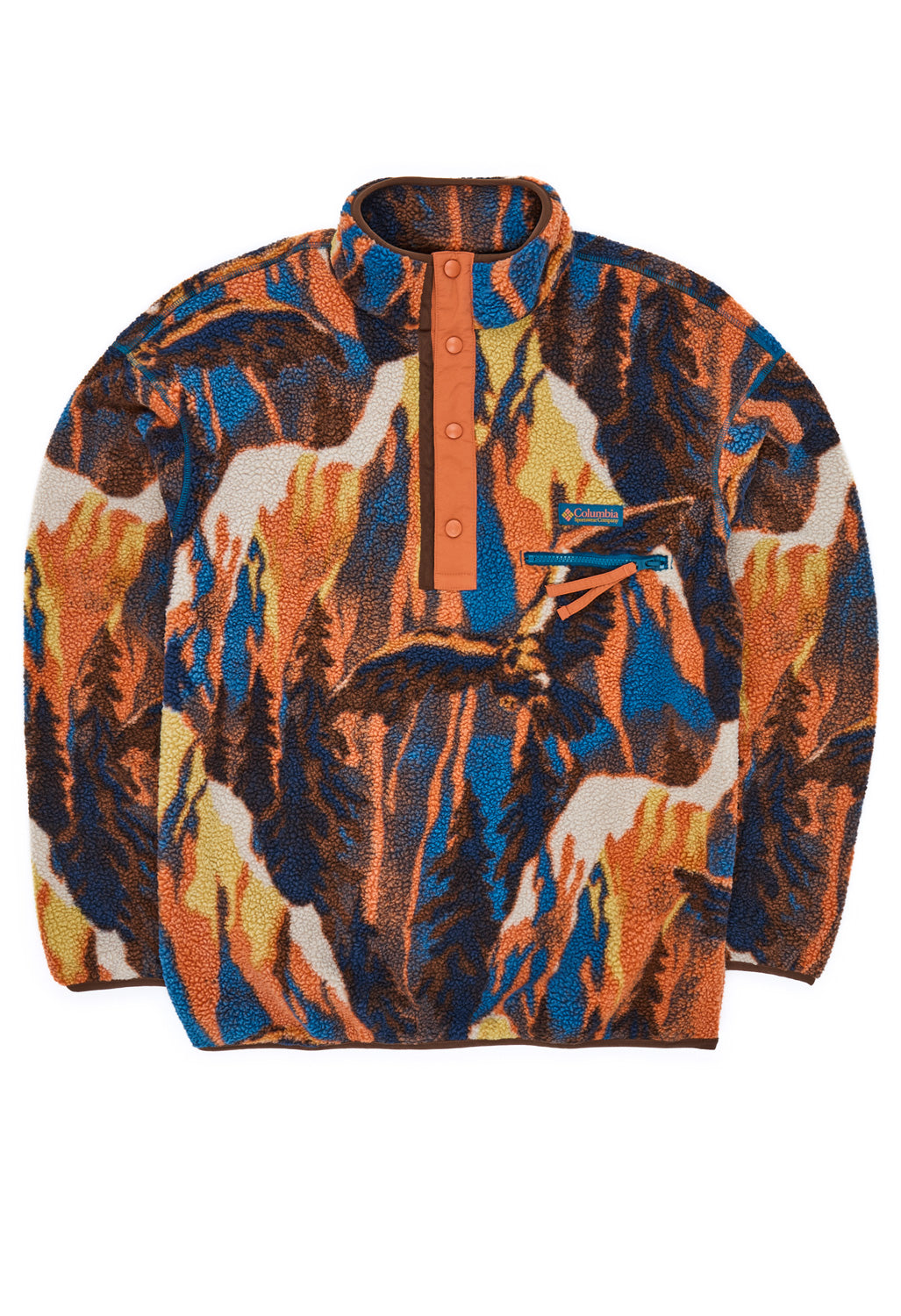 Columbia Men's Helvetia™ II Printed Half Snap Fleece - Teak Brown Soarin