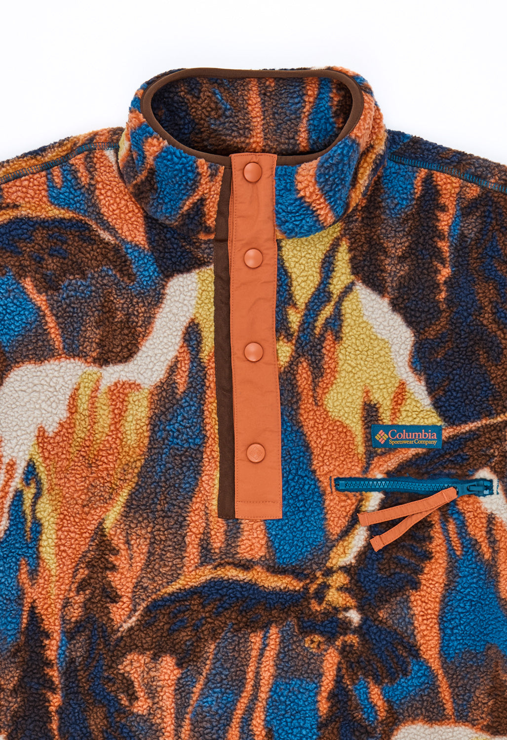 Columbia Men's Helvetia™ II Printed Half Snap Fleece - Teak Brown Soarin