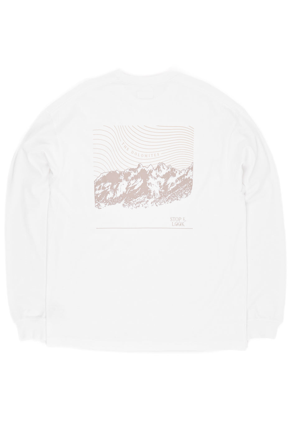Columbia Duxbery Relaxed Long Sleeve Tee - White, Stop and Look Dolomites