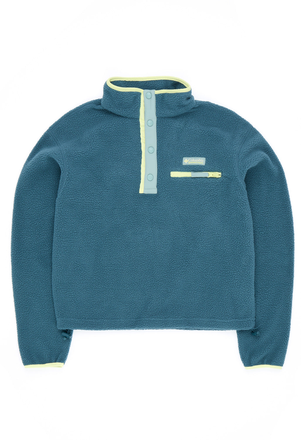 Columbia Women's Helvetia Cropped Half Snap Fleece - Everblue, Crushed Blue, Citron Haze