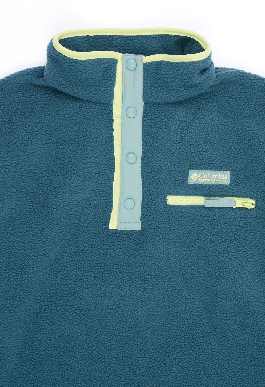Columbia Women's Helvetia Cropped Half Snap Fleece - Everblue, Crushed Blue, Citron Haze