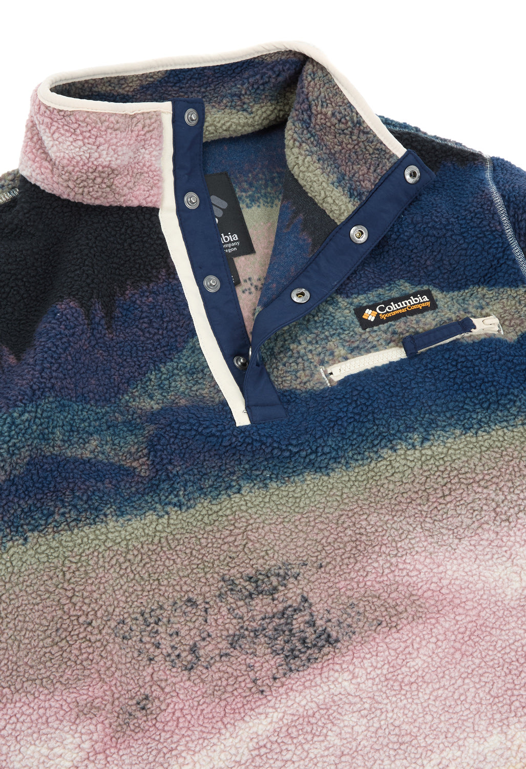 Columbia Helvetia II Printed Cropped Half Snap - Collegiate Navy Dolomites