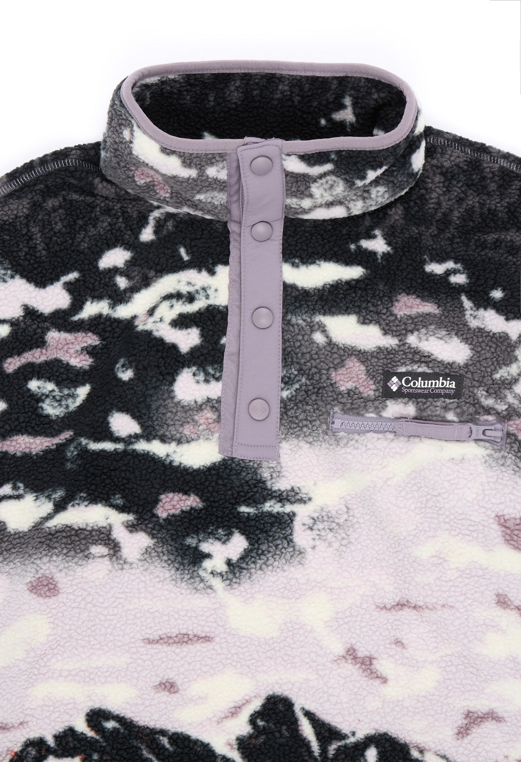 Columbia Women's Helvetia Printed Cropped Half Snap Fleece - Shale Purple Sisters, Shale Purple