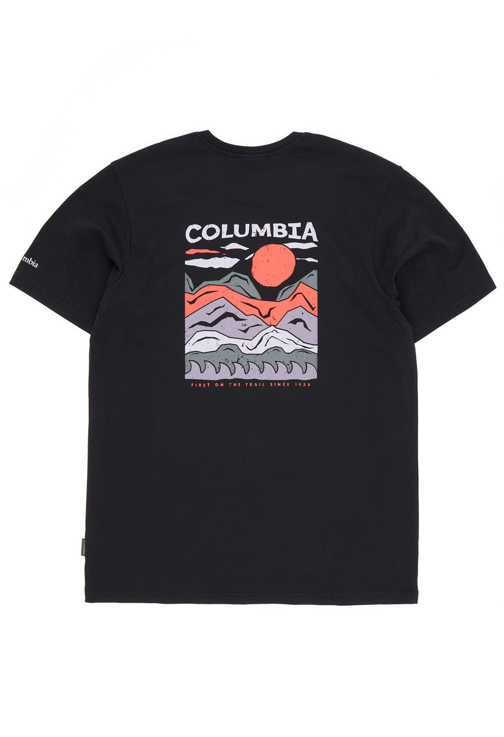Columbia Men's Explorers Canyon Back Print T-Shirt - Black, Peaks And Waves