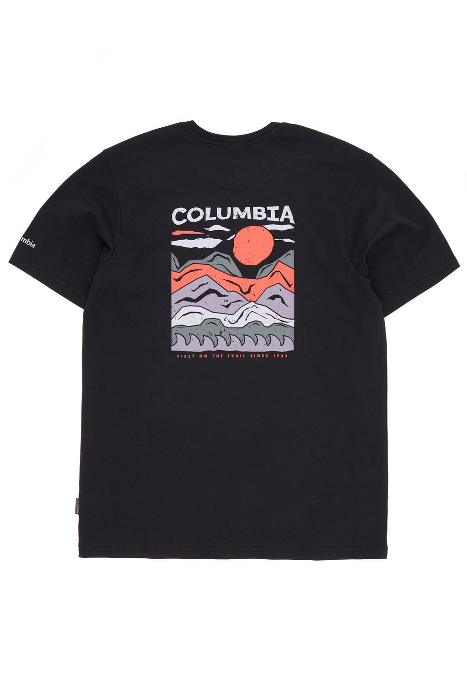 Columbia Men's Explorers Canyon Back Print T-Shirt - Black, Peaks And Waves