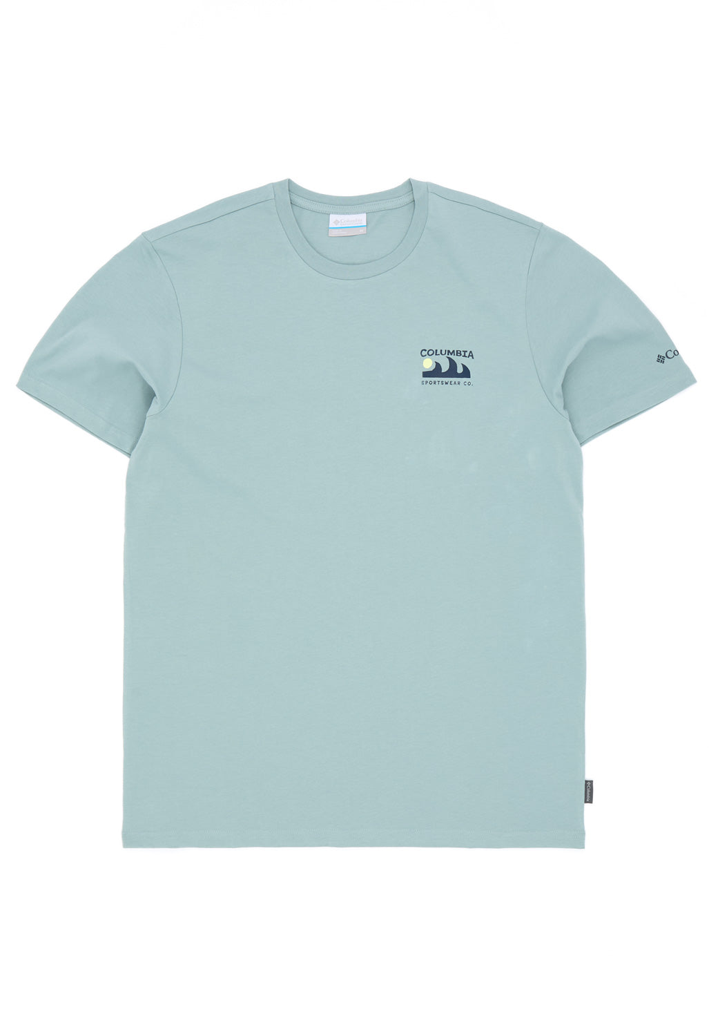 Columbia Men's Explorers Canyon Back Print T-Shirt - Crushed Blue, Peaks And Waves