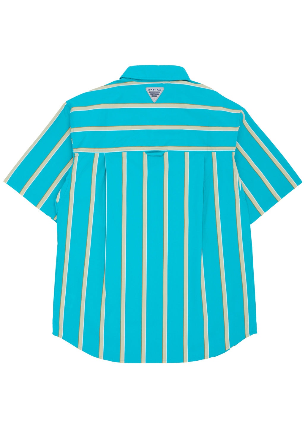 Columbia Men's Bonefish Flats Printed Short Sleeve Shirt - Ocean Teal Bonefish Flats Stripe