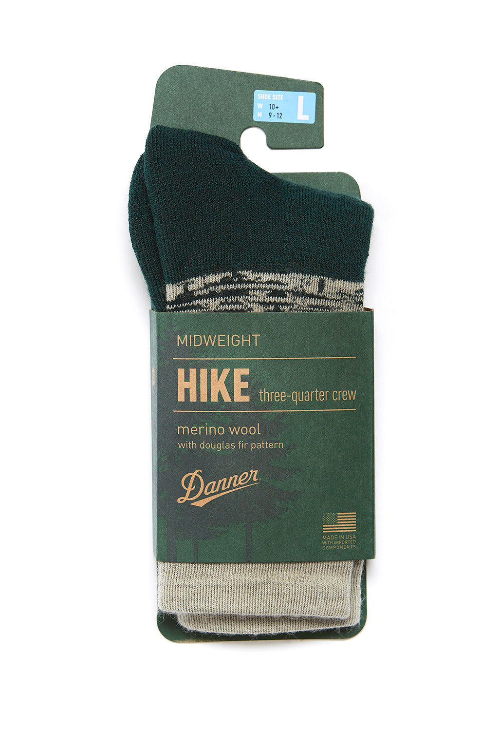 Danner Hike Merino Midweight Men's Socks - Charcoal / Green