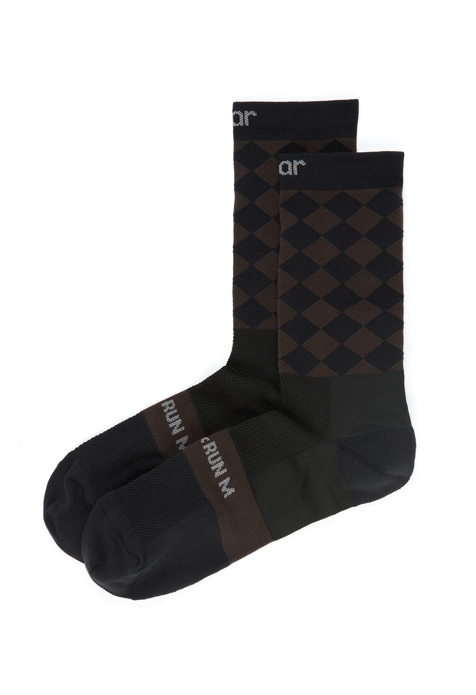 SOAR Diamond Crew Sock - Black / Brown