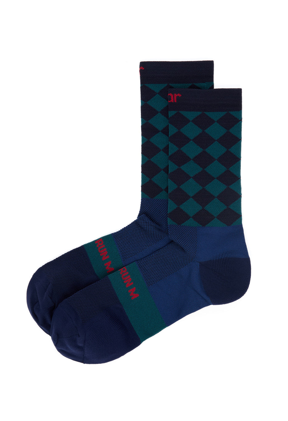 SOAR Diamond Crew Sock - Green / Navy