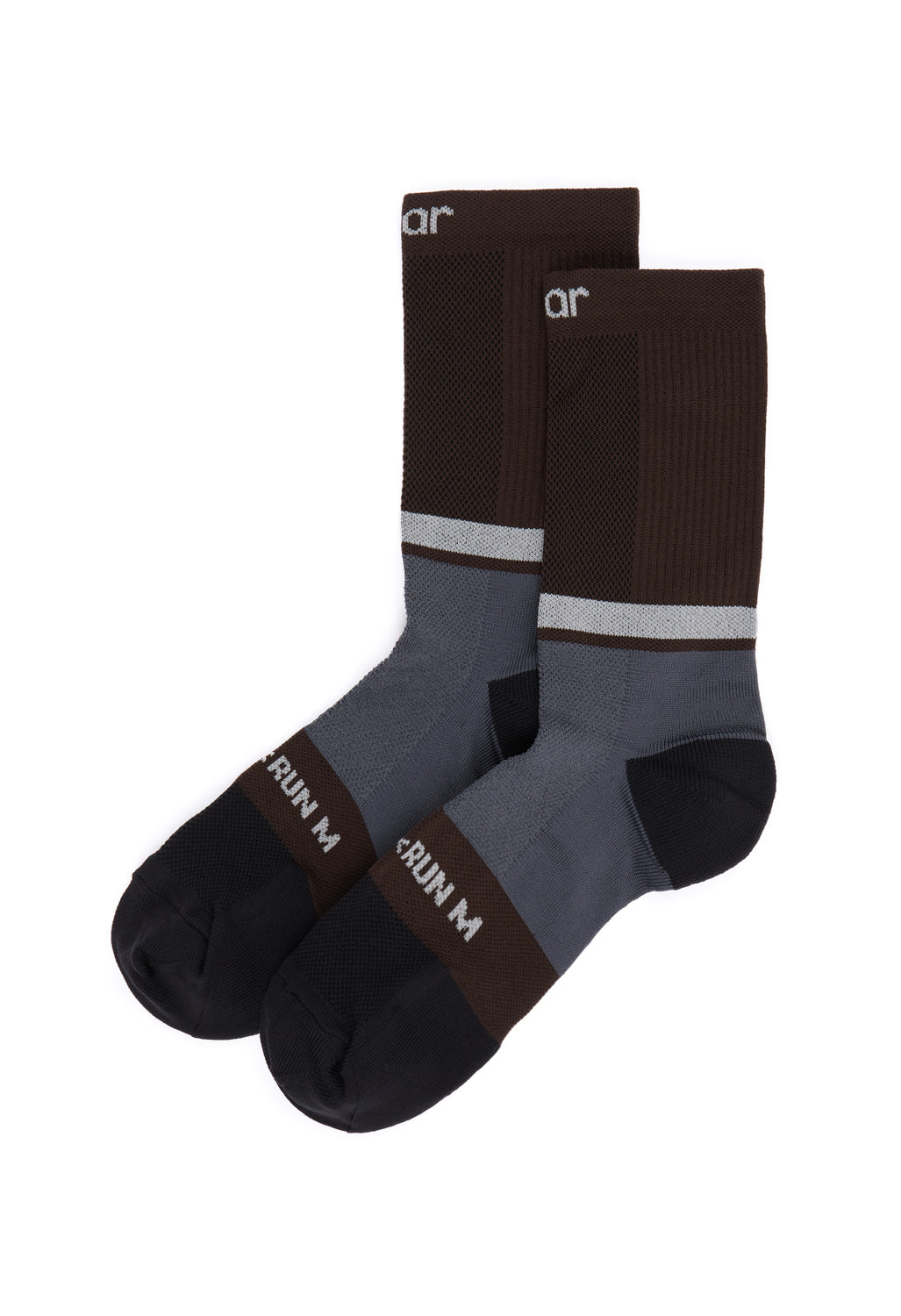 Soar Crew Socks - Brown / Dark Grey