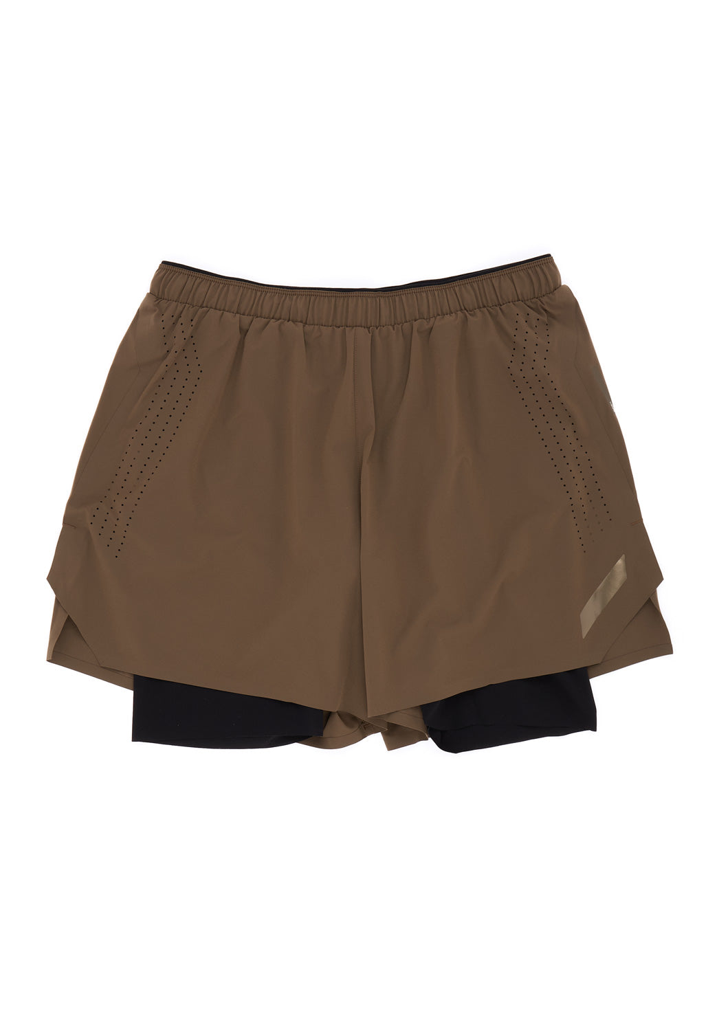 Soar Men's Dual Run Shorts - Khaki / Black
