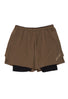 Soar Men's Dual Run Shorts - Khaki / Black