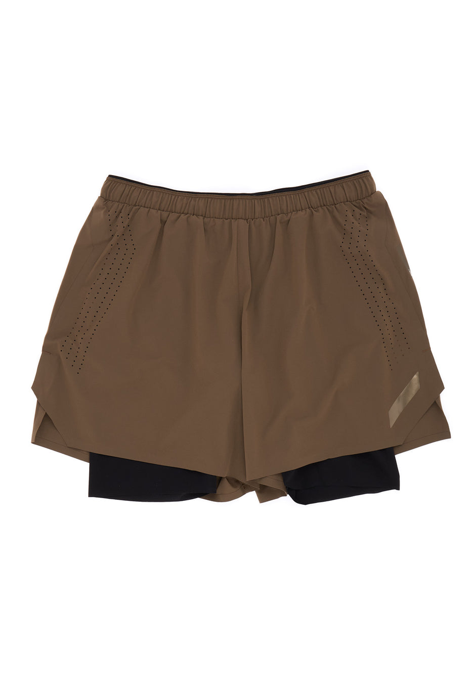 Soar Men's Dual Run Shorts - Khaki / Black