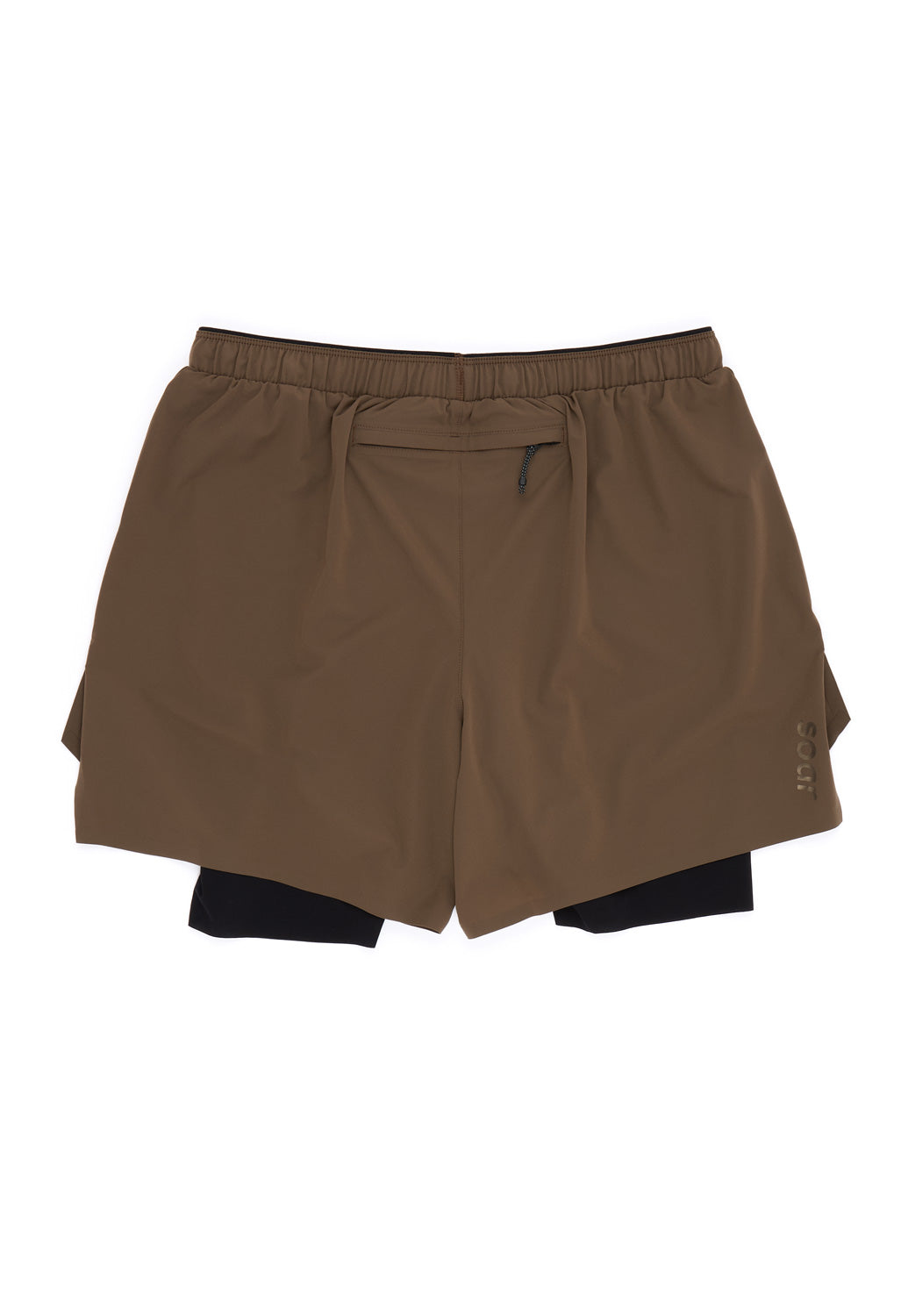 Soar Men's Dual Run Shorts - Khaki / Black
